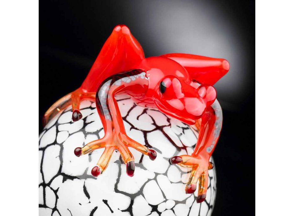 Ægte farvet ægformet figur med frø lavet i Italien - Huevo Viadurini