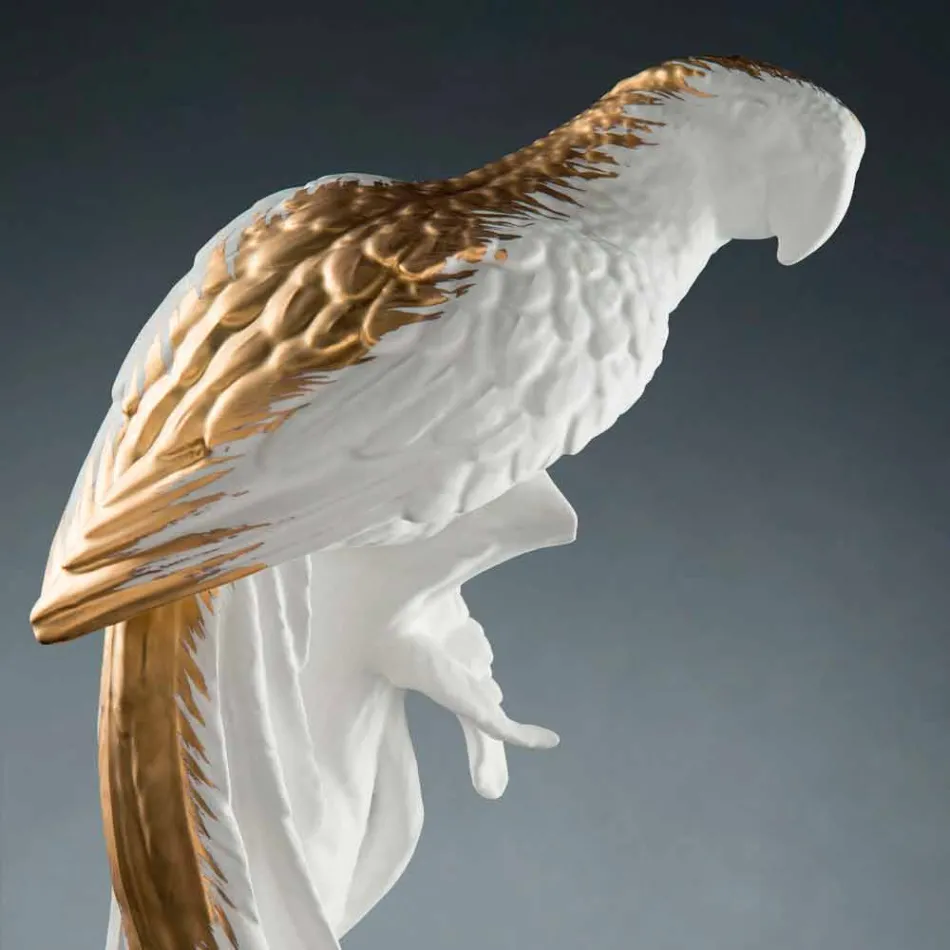 Håndlavet keramisk papegøjeformet figur fremstillet i Italien - Pagallo Viadurini