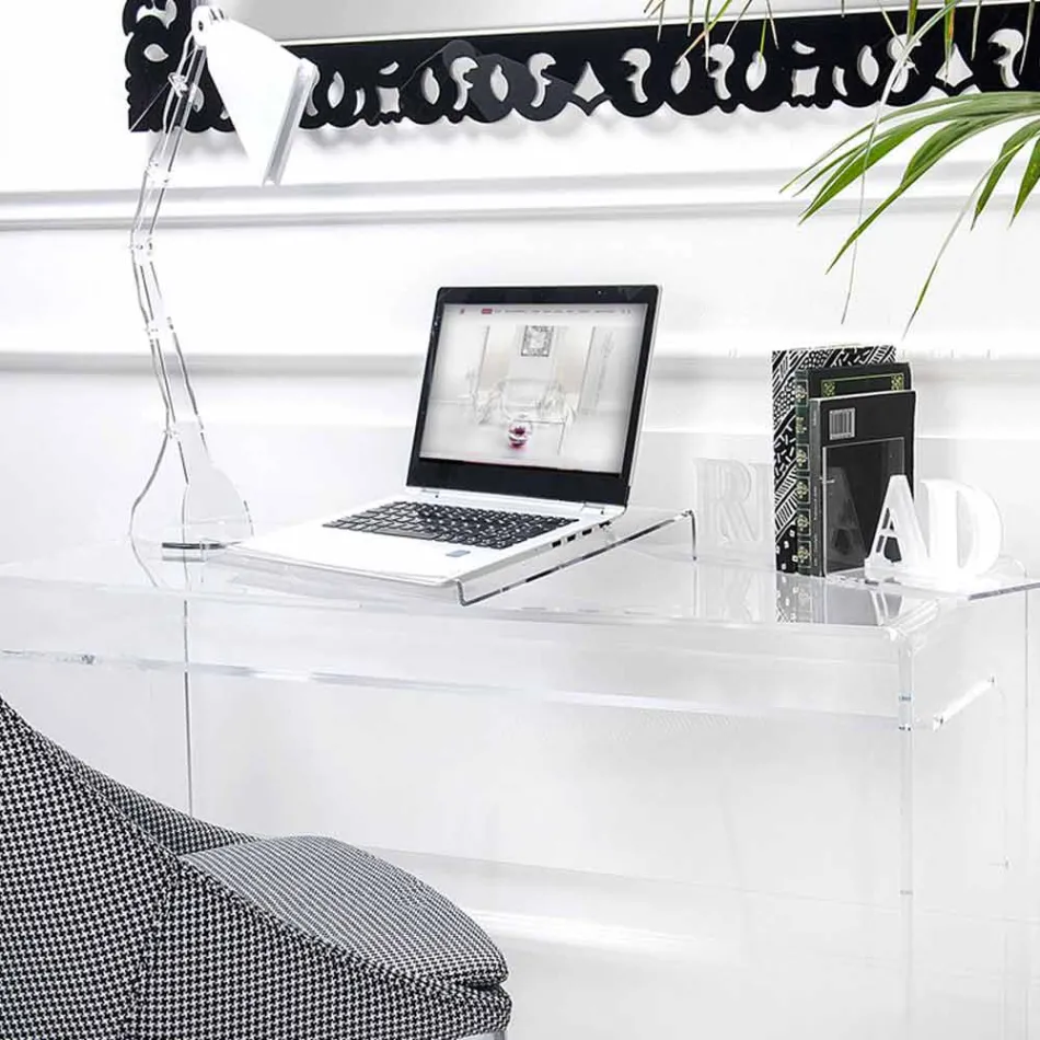 Laptopstativ i gennemsigtigt eller røget plexiglas Design 2 stykker - Nerdino Viadurini