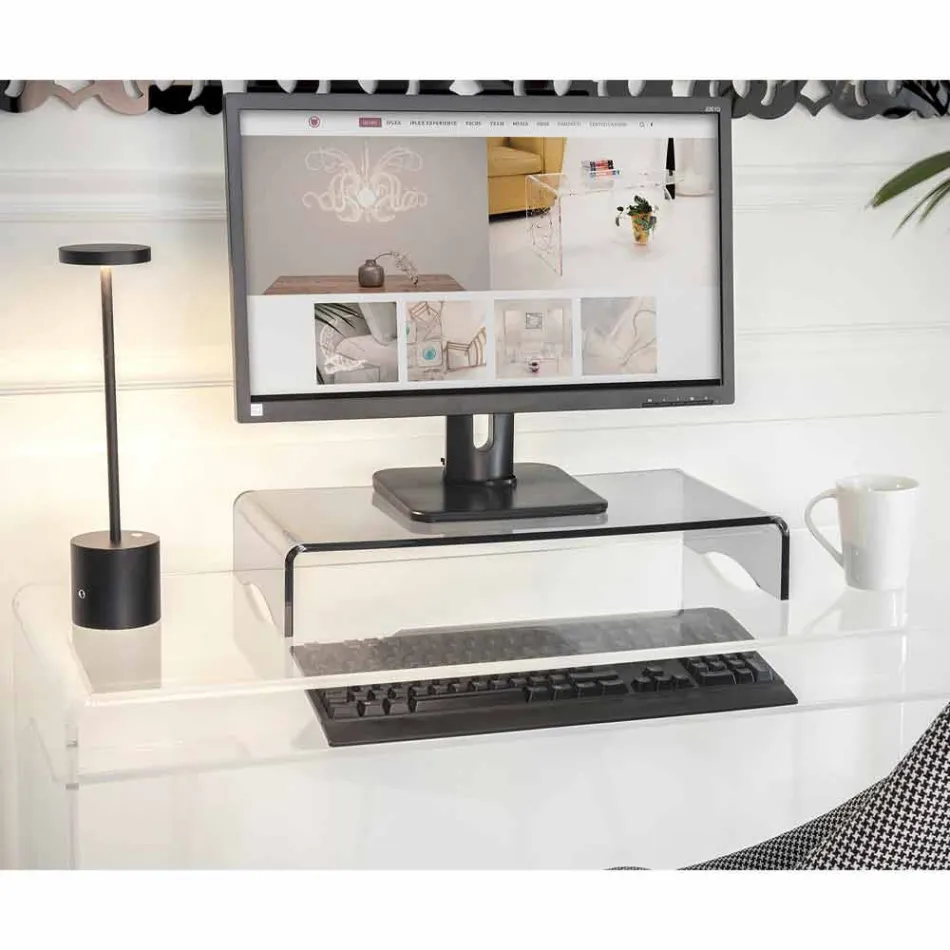 Skærmstativ i transparent eller røget plexiglas italiensk design - nørd Viadurini