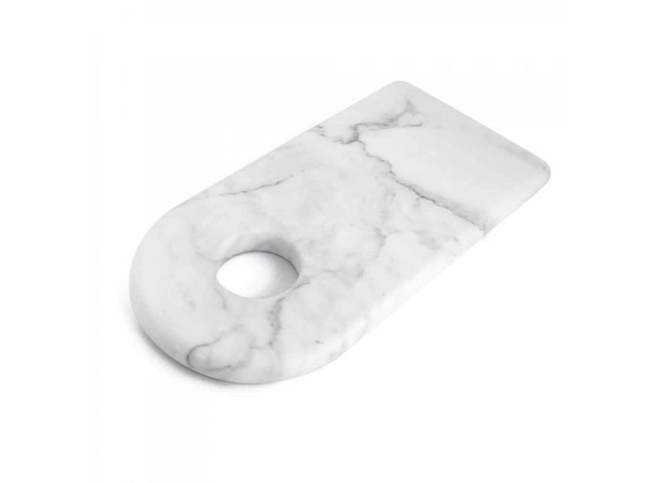 Moderne hvid Carrara Marmor Design Skærebræt Fremstillet i Italien - Amros Viadurini