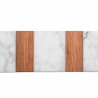 Hvid Carrara marmor og træ lavet i Italien Design Skærebræt - Evea Viadurini