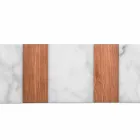 Hvid Carrara marmor og træ lavet i Italien Design Skærebræt - Evea Viadurini