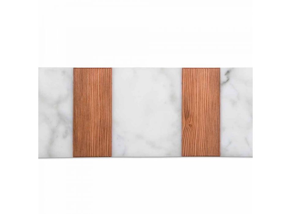 Hvid Carrara marmor og træ lavet i Italien Design Skærebræt - Evea Viadurini