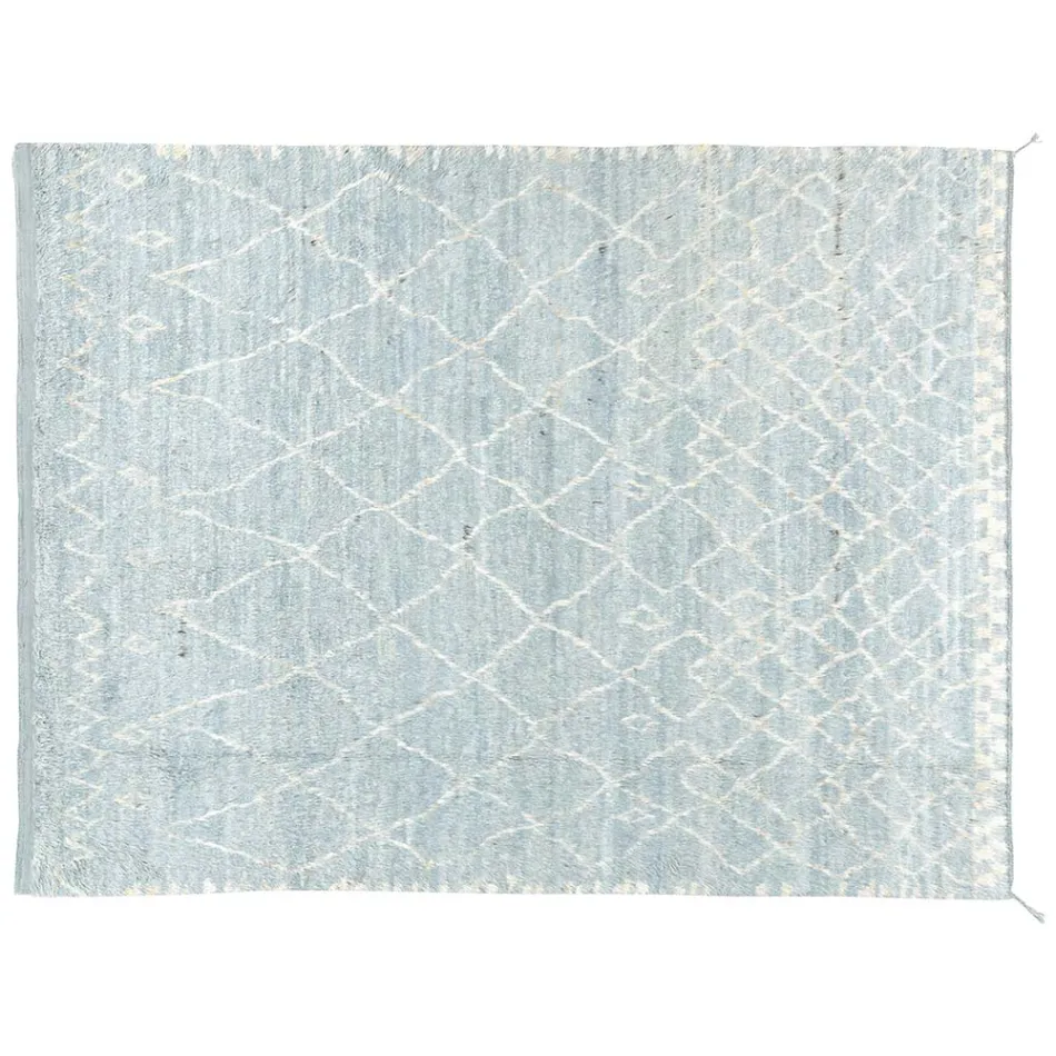 Håndlavet langluvet uldtæppe, håndknyttet i Türkiye - Benedetta Viadurini