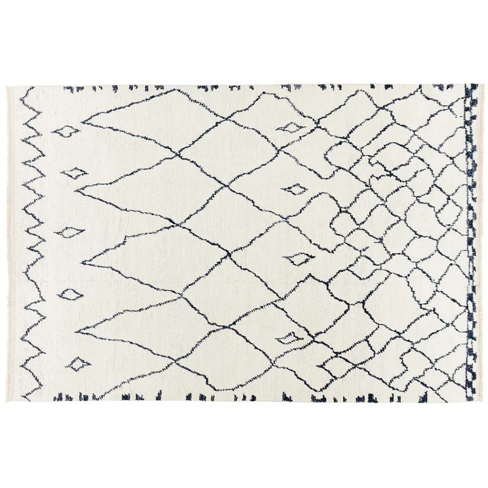 Håndlavet langluvet uldtæppe, håndknyttet i Türkiye - Benedetta Viadurini