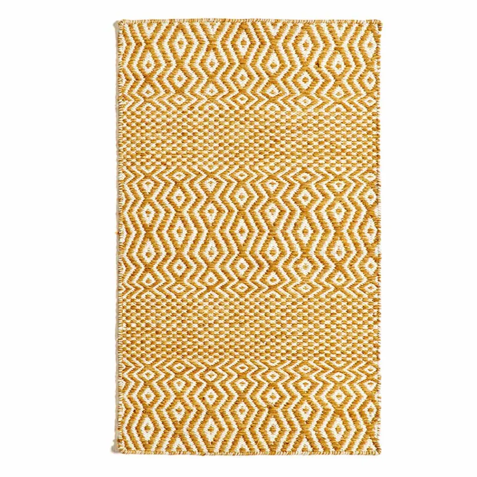 Moderne Design Stue Tæppe i Håndlavet Uld og Bomuld - Minera Viadurini