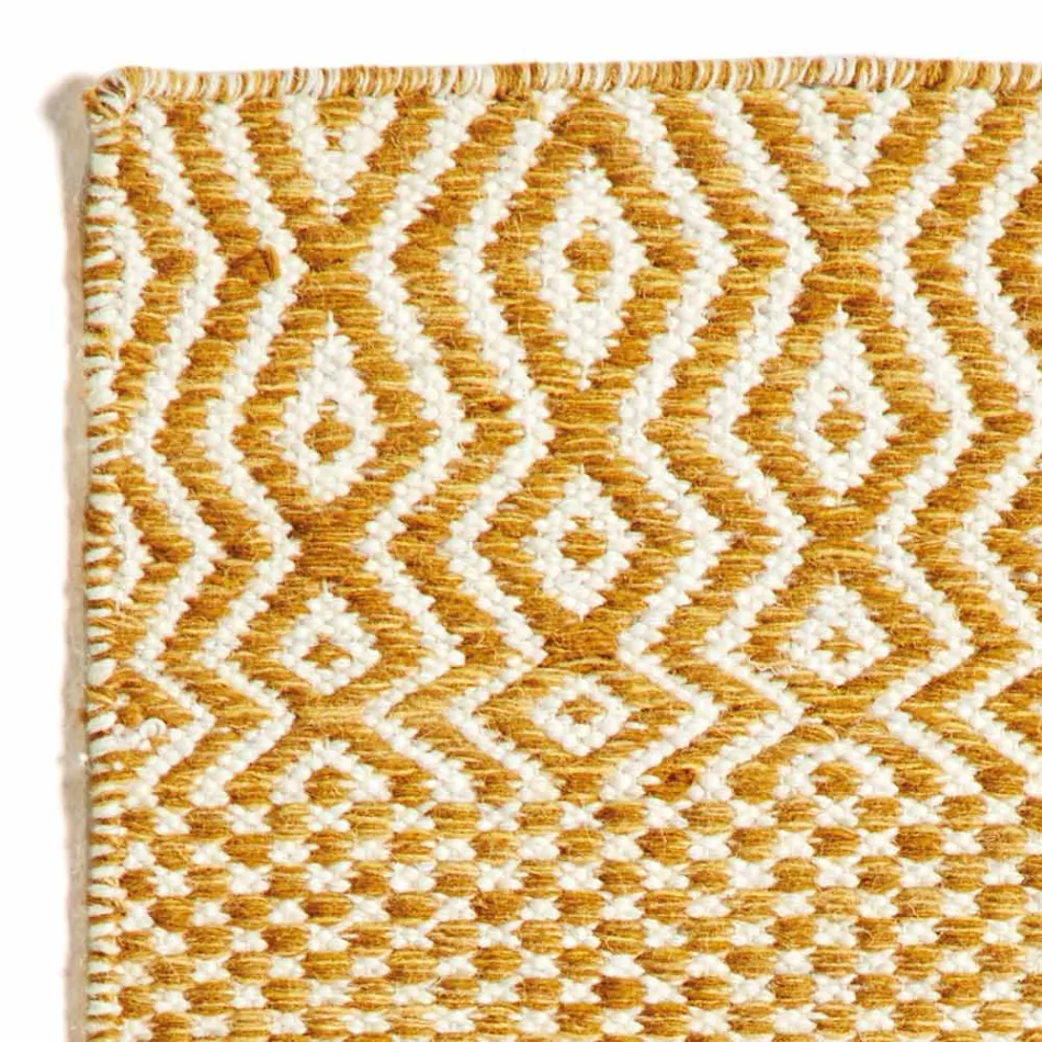 Moderne Design Stue Tæppe i Håndlavet Uld og Bomuld - Minera Viadurini