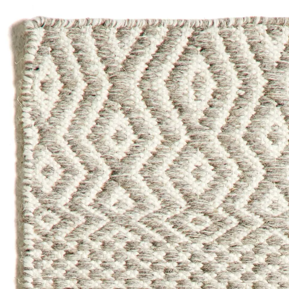 Moderne Design Stue Tæppe i Håndlavet Uld og Bomuld - Minera Viadurini