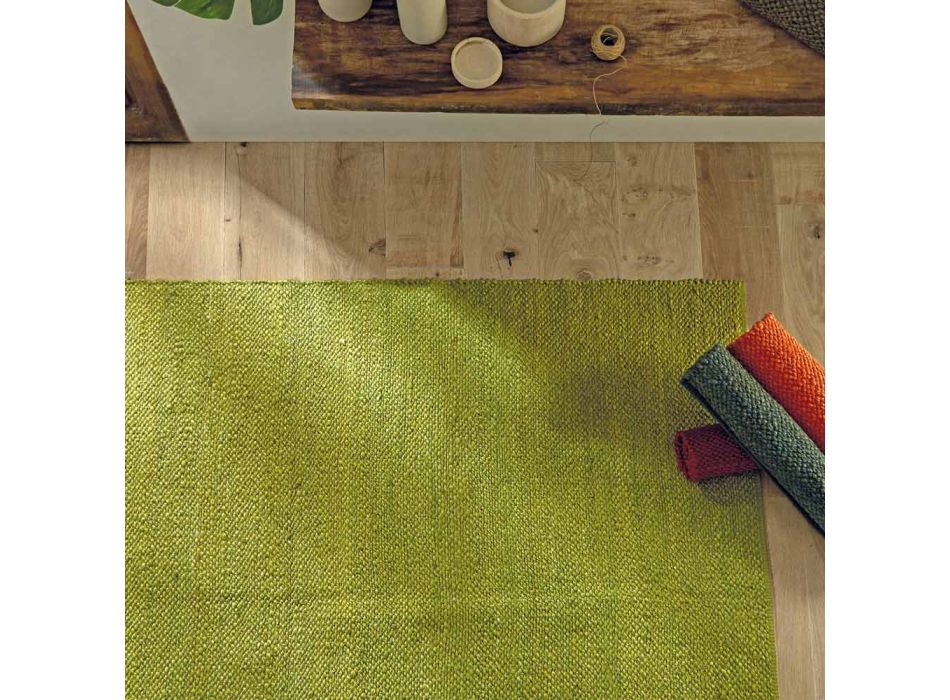Moderne og farverigt design til stue tæppe håndvævet i jute - Melino Viadurini