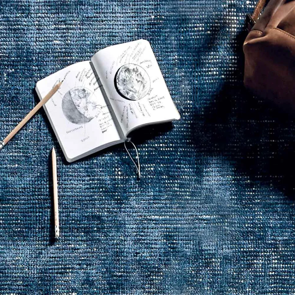 Stuetæppe i bomuld, viskose og uld Produceret på manuel væv - Melita Viadurini