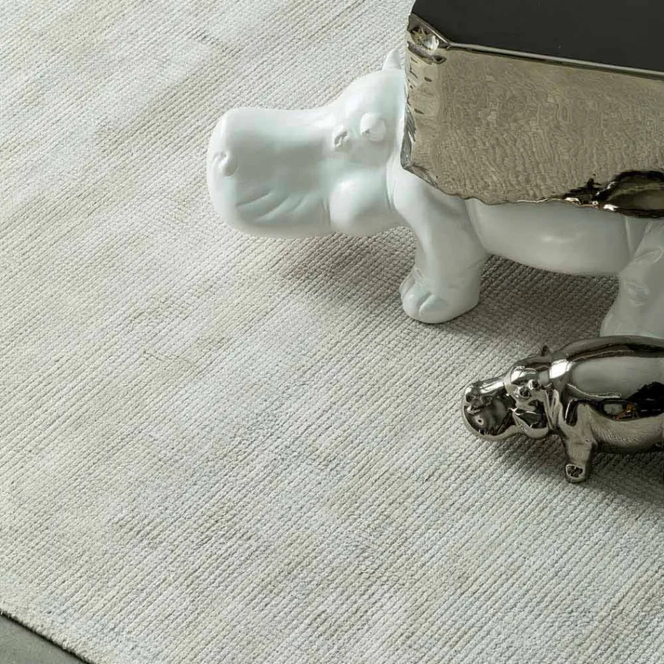 Moderne stue tæppe i bomuld og viskose, håndvævet - silkeagtig Viadurini