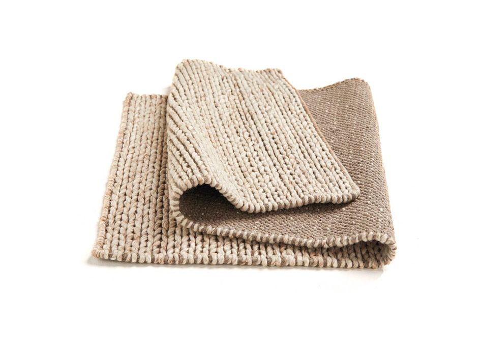 Moderne håndvævet stuetæppe i polyester og bomuld - Tabatha Viadurini