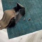 Stuetæppe produceret på manuel væv i viskose, uld og bomuld - Cristel Viadurini