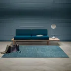 Stuetæppe produceret på manuel væv i viskose, uld og bomuld - Cristel Viadurini