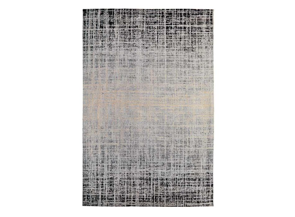 Design rektangulært stuetæppe i polyester og bomuld - stil Viadurini
