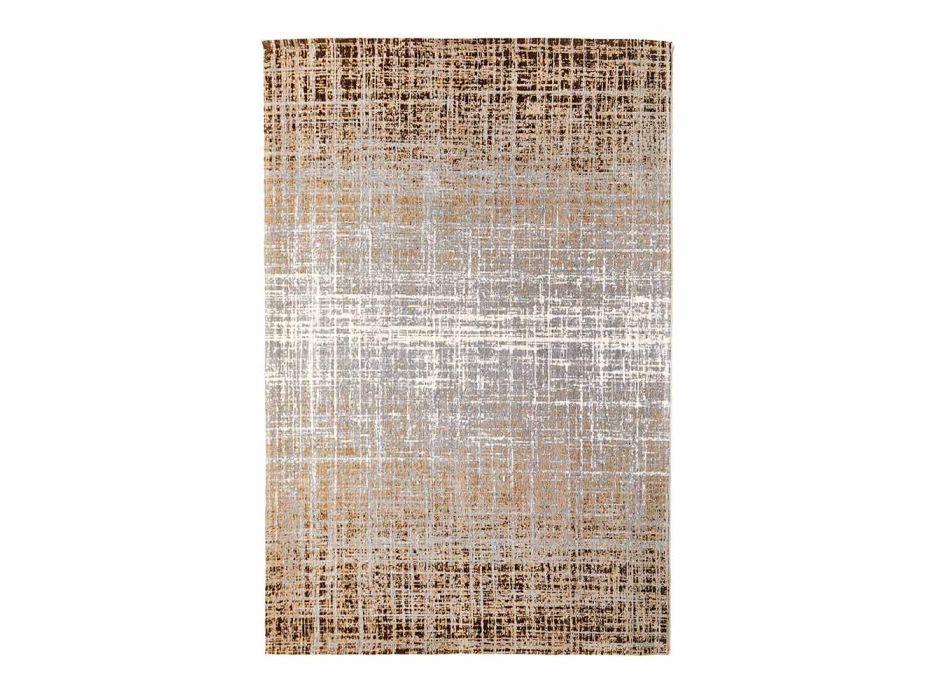 Design rektangulært stuetæppe i polyester og bomuld - stil Viadurini