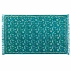 Etnisk farvet rektangulær stofbeklædning med kvaster - Fibraù Viadurini