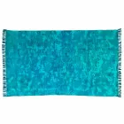 Etnisk farvet rektangulær stofbeklædning med kvaster - Fibraù Viadurini