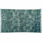 Etnisk farvet rektangulær stofbeklædning med kvaster - Fibraù Viadurini