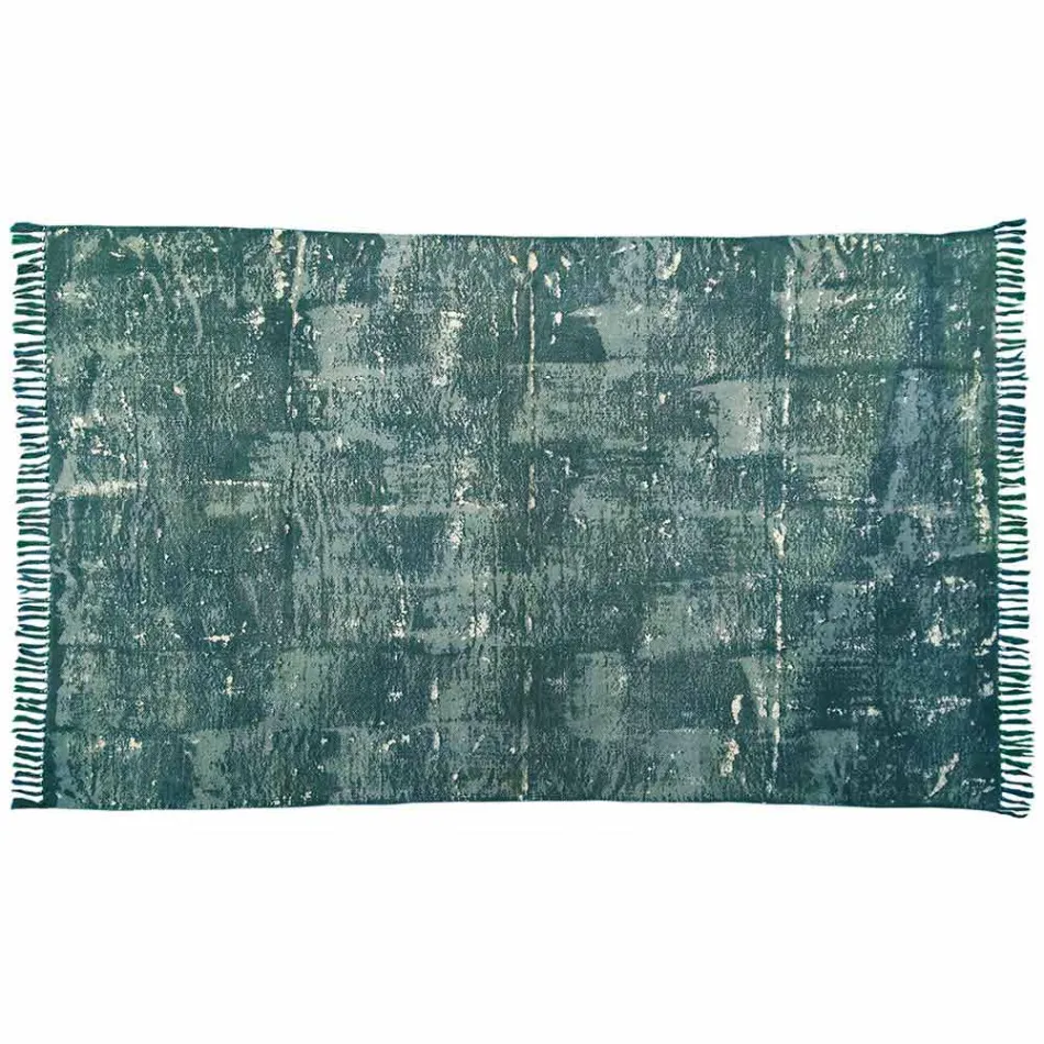 Etnisk farvet rektangulær stofbeklædning med kvaster - Fibraù Viadurini