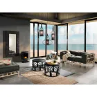 Etnisk farvet rektangulær stofbeklædning med kvaster - Fibraù Viadurini