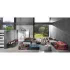 Etnisk farvet rektangulær stofbeklædning med kvaster - Fibraù Viadurini