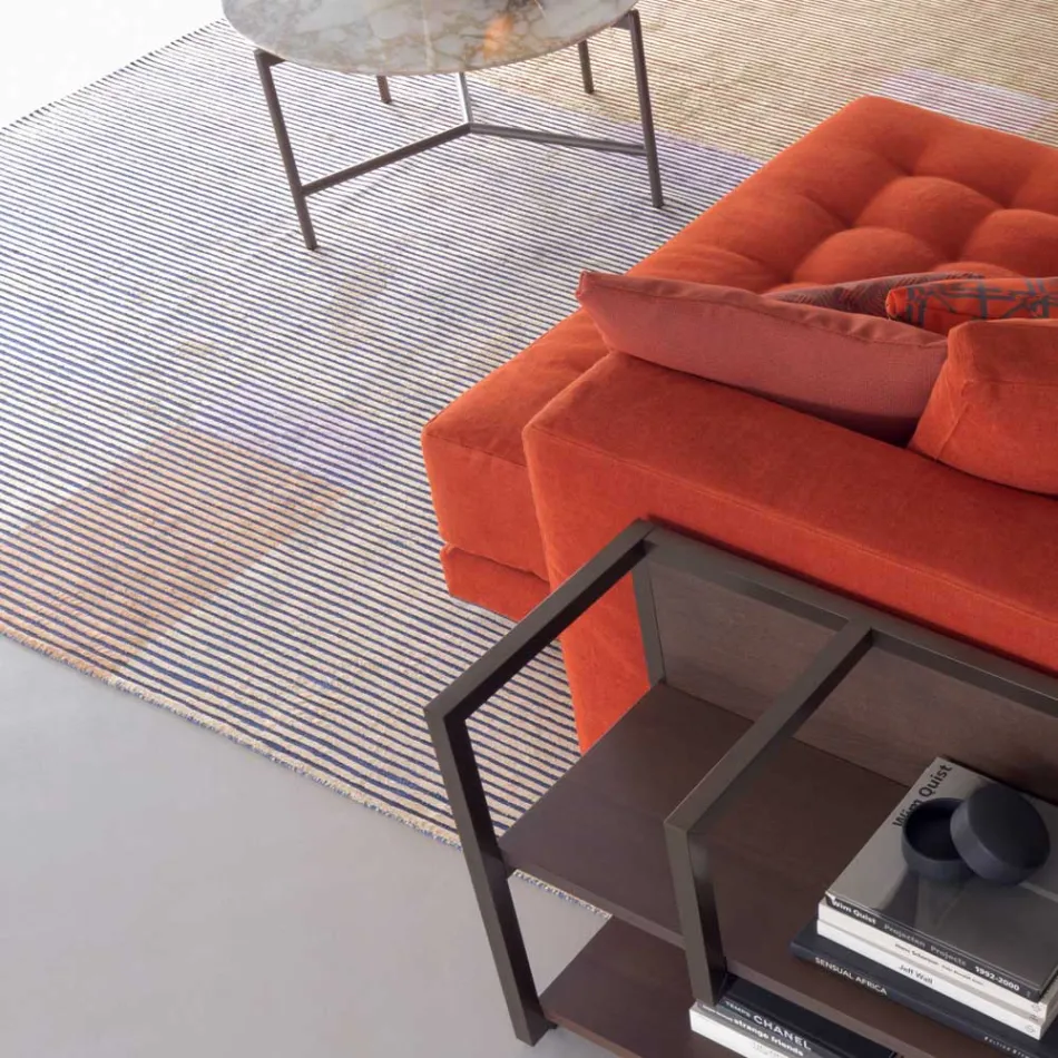 Håndlavet modulært farvet viskosetæppe vævet i Indien - Gilberto Viadurini