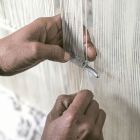 Håndlavet modulært farvet viskosetæppe vævet i Indien - Gilberto Viadurini