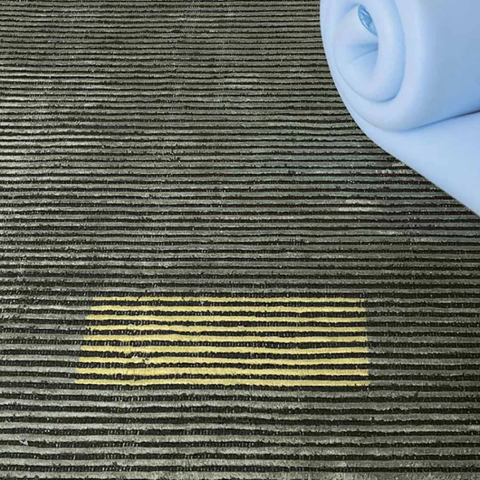 Håndlavet modulært farvet viskosetæppe vævet i Indien - Gilberto Viadurini