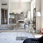 Håndlavet modulært farvet viskosetæppe vævet i Indien - Gilberto Viadurini