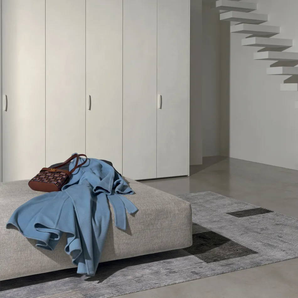 Håndlavet modulært farvet viskosetæppe vævet i Indien - Gilberto Viadurini