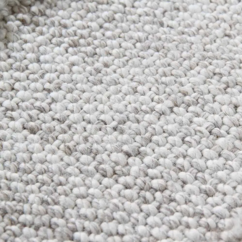 Stort og moderne design Fringed Uld Rug sort eller creme - Jacqueline Viadurini