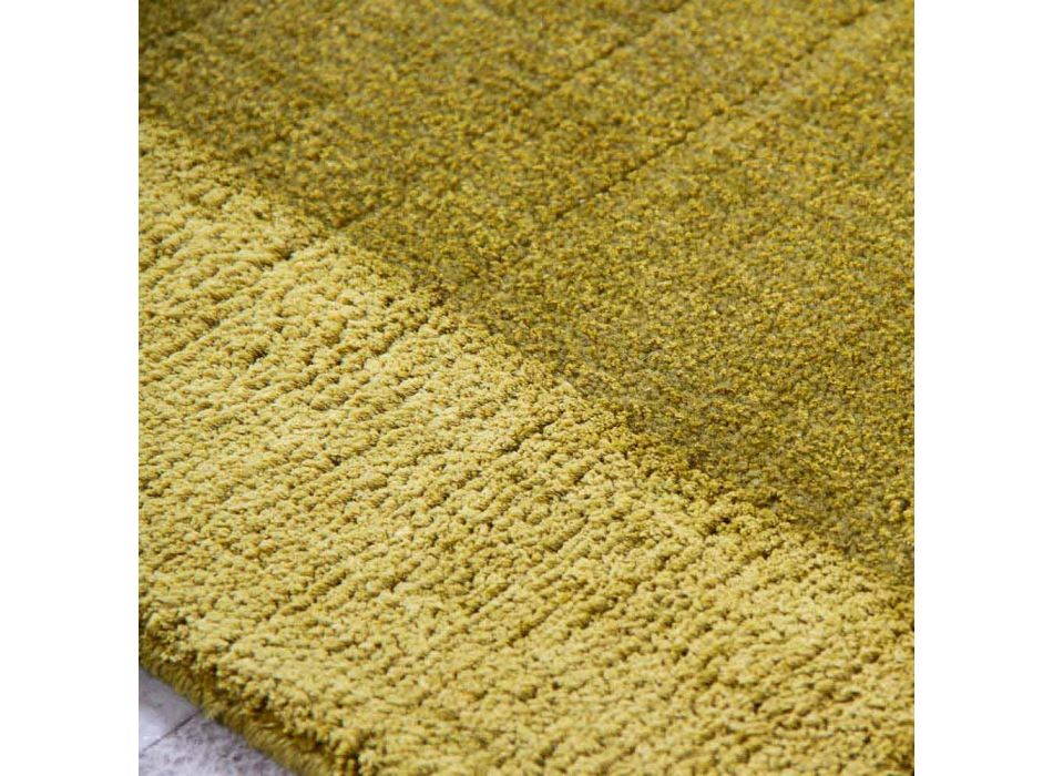 Stor farvet uld og silketæppe med moderne designbånd - blanding Viadurini