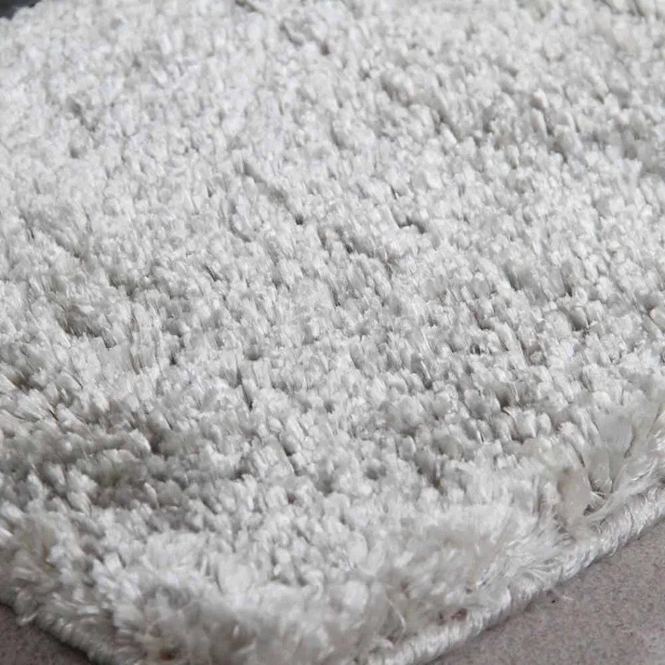 Stort silke og bomuld moderne design tæppe farvet langt hår - Etesia Viadurini