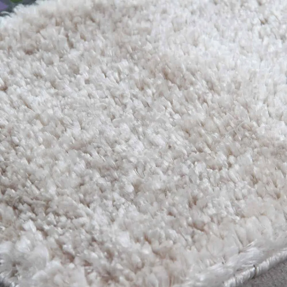 Stort silke og bomuld moderne design tæppe farvet langt hår - Etesia Viadurini