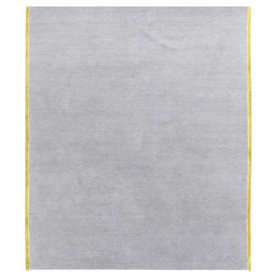 Viscose- og bomuldstæppe med farvede frynser i silke moderne design - Garbino Viadurini