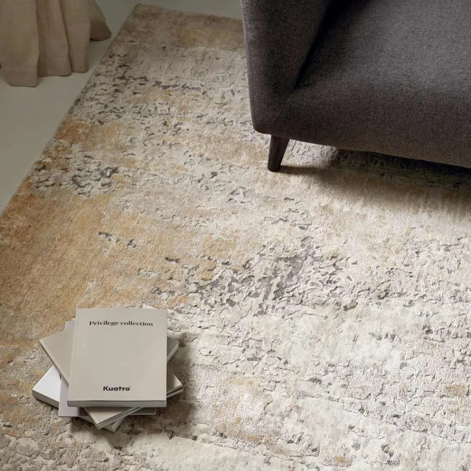 Moderne Elegant Design Stue Tæppe i Bambus Silke og Uld - Pasha Viadurini