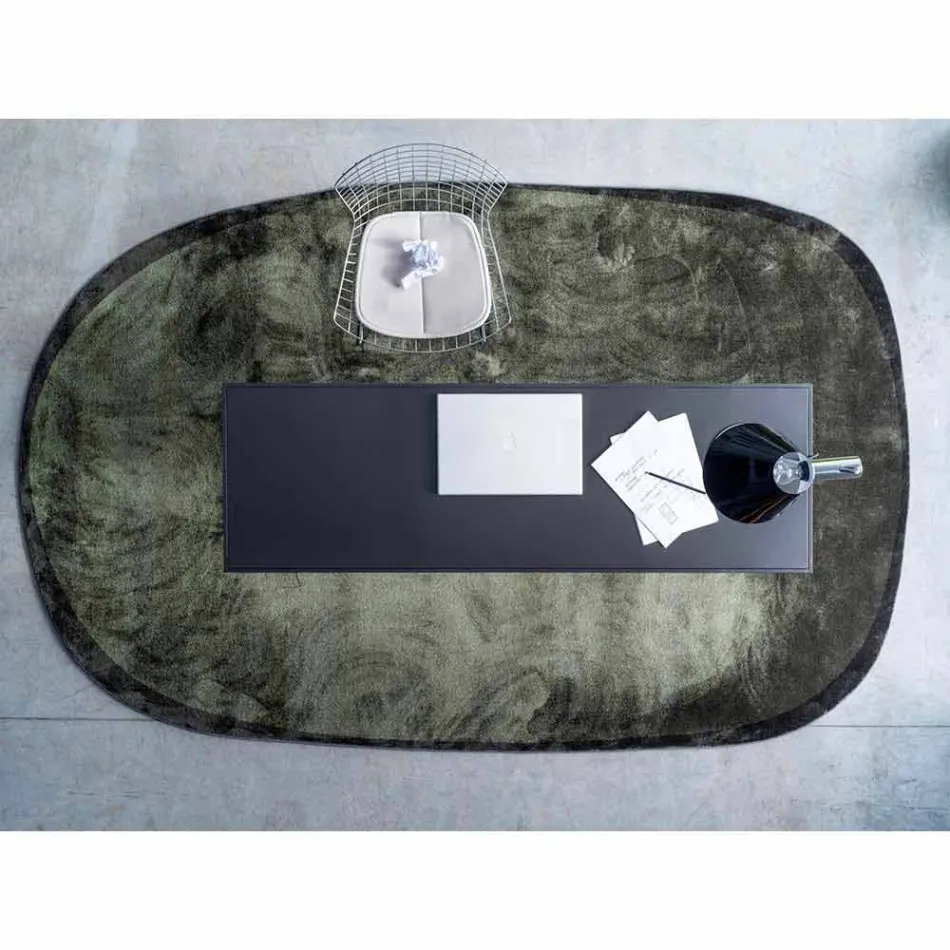 Ovalt stue tæppe i polyamid med digitaltryk - palmer Viadurini