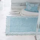 Bomuld og hør svamp Badetæppe med Poema Lace 2 farver - Cuorotto Viadurini