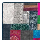 Rektangulær blå kilim bomuldstæppe med farvet patchwork - fiber Viadurini