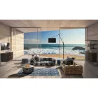 Rektangulær blå kilim bomuldstæppe med farvet patchwork - fiber Viadurini