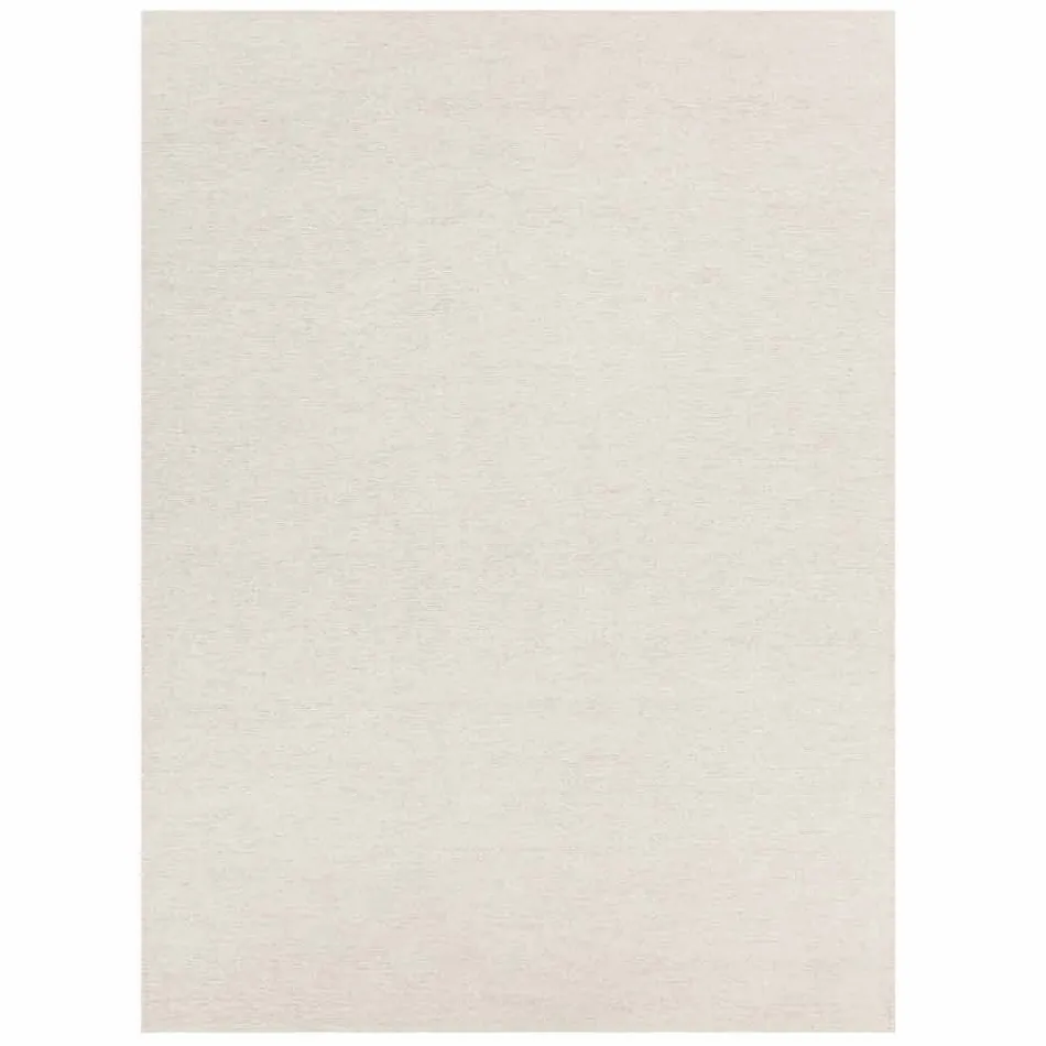 Rektangulær tæppe i uld og bomuldsbrun eller creme af moderne design - Kuta Viadurini