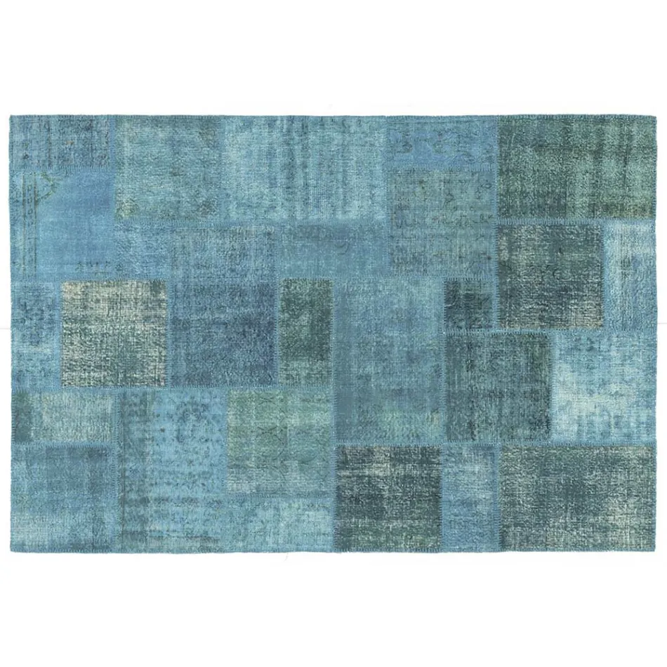 Håndværker Patchwork tæppe til stue håndknyttet i Türkiye - Raimund Viadurini