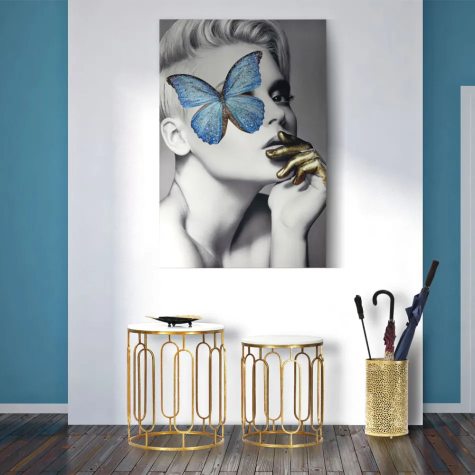 Kaffeborde i Golden Iron og Marble Effect Resin 2 stykker - Pietro Viadurini