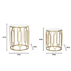 Kaffeborde i Golden Iron og Marble Effect Resin 2 stykker - Pietro Viadurini