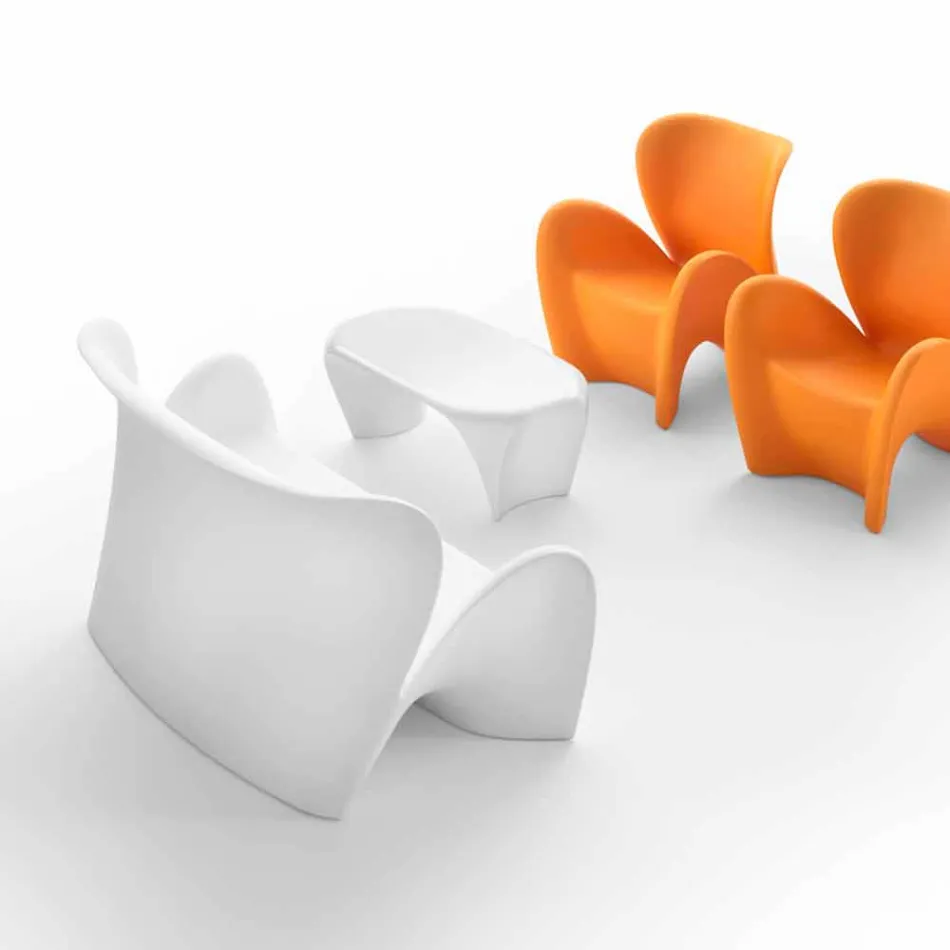 Moderne kaffeborde til indendørs eller udendørs, 2 stykker - lilje af Myyour Viadurini