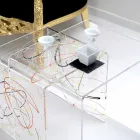 Designborde i farvet plexiglas lavet i Italien, Spinoso Viadurini