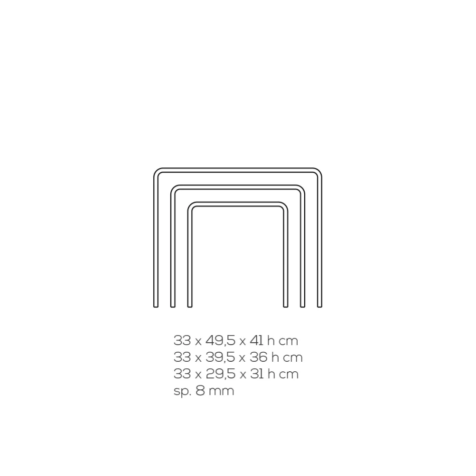 Stue Sofaborde i Transparent Minimal Akryl Krystal 3 Stk - Cecco Viadurini