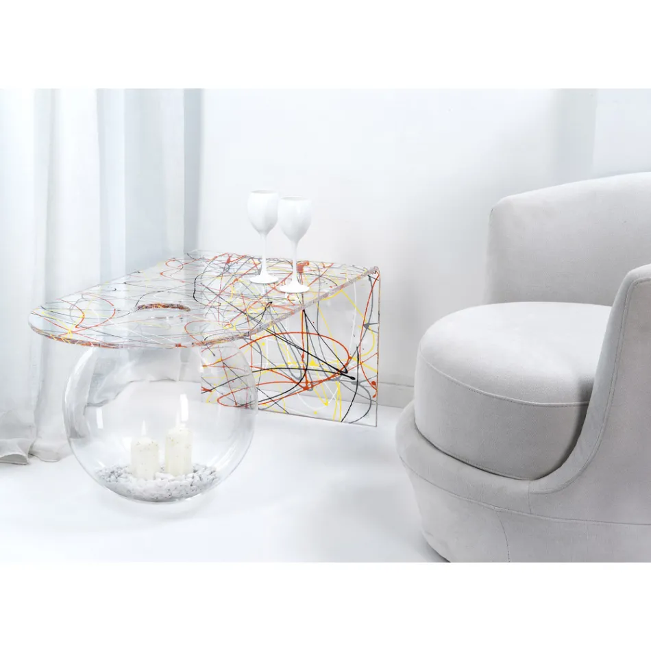 Moderne bridgebord i plexiglas fremstillet i Italien, Bolly Viadurini